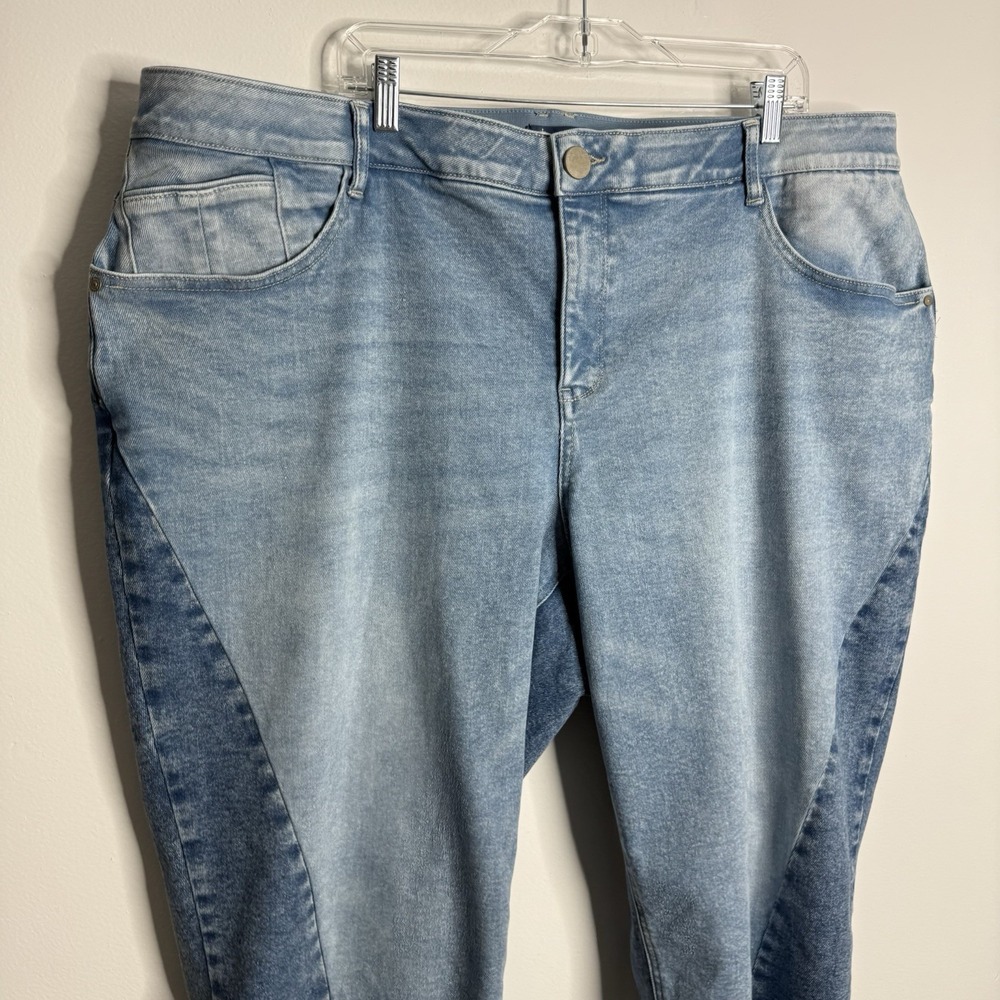 Democracy "Ab"solution Spliced Straight Leg Inside Step Frayed Hem Size 24W - Picture 6 of 8